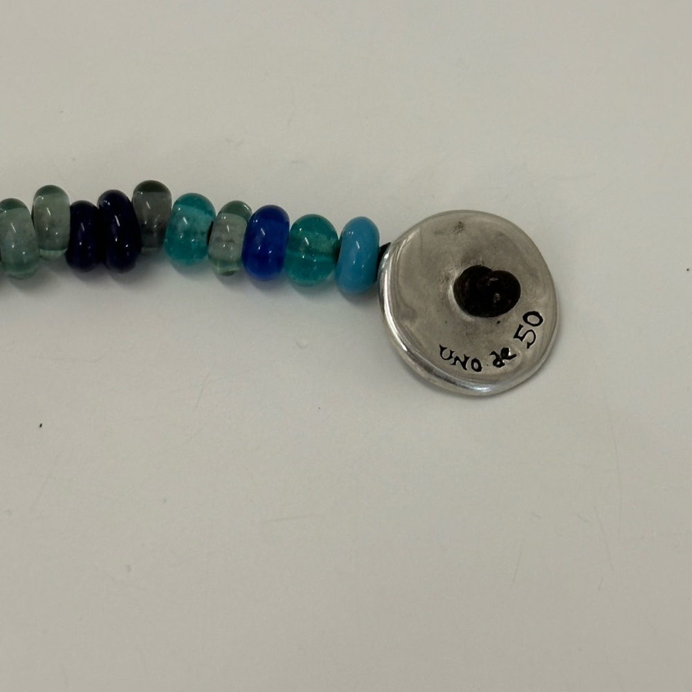 UNO de 50 Silver and Blue Beaded Bracelet - Picture 3 of 5